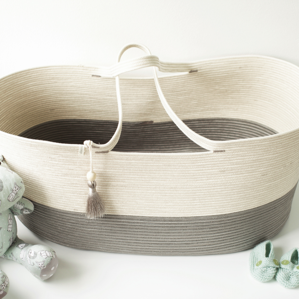 Moses Basket - Cobble Grey – Mia Mélange