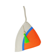 Handle Clutch Bag - Neon Orange & Ocean Blue Poly