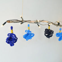 Christmas Decorations - Blues & Gold Squiggles (6)