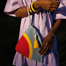 Handle Clutch -  Fuchsia & Blue-grey