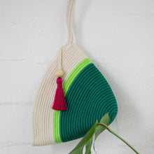 Handle Clutch Bag - Green & Neon Green Poly