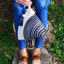 Handle Clutch Bag Ikat Black