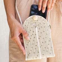 Phone Pouch - Stitched Grey Polka Dot