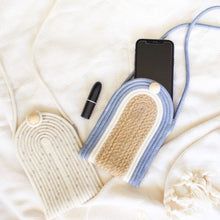 Phone Pouch - Blue-Grey Jute Jungle