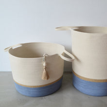 Floor Basket - Jute & Blue-Grey