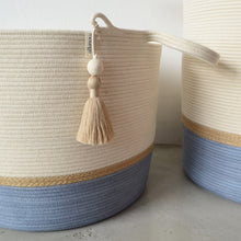Floor Basket - Jute & Blue-Grey