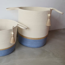 Floor Basket - Jute & Blue-Grey