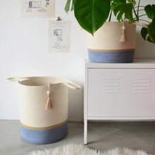 Floor Basket - Jute & Blue-Grey