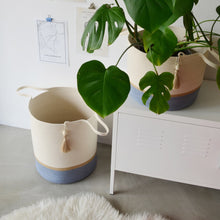 Floor Basket - Jute & Blue-Grey