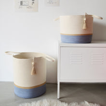 Floor Basket - Jute & Blue-Grey