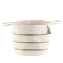 Floor Basket - Ivory & Jute Stripes