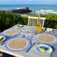 Placemats & Coasters (set of 4 each) - Jute & Blue-Grey