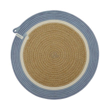 Placemats & Coasters (set of 4 each) - Jute & Blue-Grey