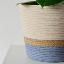 Planter Basket - Jute & Blue-Grey