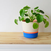 Planter Basket - Ocean Blue & Neon Orange