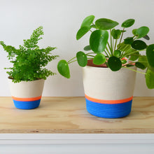 Planter Basket - Ocean Blue & Neon Orange