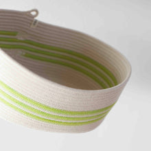 Oval Basket M - Bubblegum Blue Swirl Striped