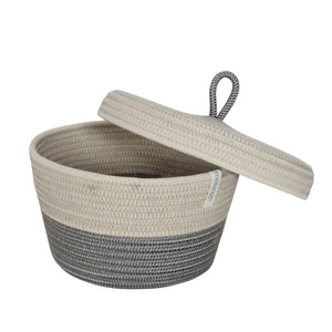 Lidded Bowl Basket - Cobble Grey