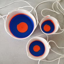 Hanging Planter - Ocean Blue & Neon Orange