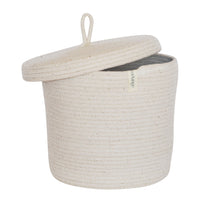 Lidded Cylinder Basket - Ivory