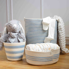 Oval Basket M - Banana Yellow Swirl Striped