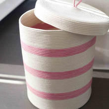 Lidded Cylinder Basket XLT - Banana Yellow Striped