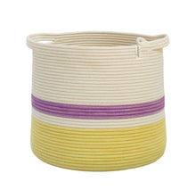 Conical Basket - Banana Yellow & Berry Purple Block & Striped