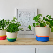 Planter Basket - Ocean Blue & Neon Orange