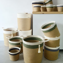 Cylinder Basket - Olive Jute Jungle