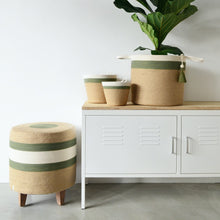 Cylinder Basket - Olive Jute Jungle