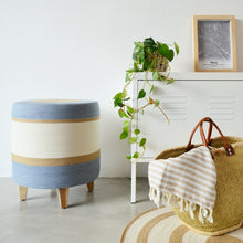 Ottoman - Jute & Blue-Grey