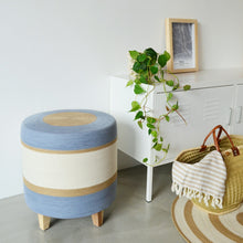 Ottoman - Jute & Blue-Grey