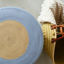 Ottoman - Jute & Blue-Grey