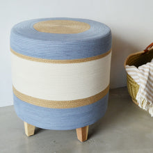 Ottoman - Jute & Blue-Grey