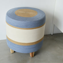 Ottoman - Jute & Blue-Grey