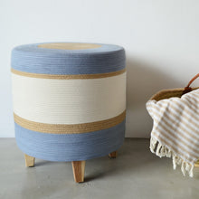 Ottoman - Jute & Blue-Grey