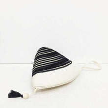 Handle Clutch Bag Ikat Black