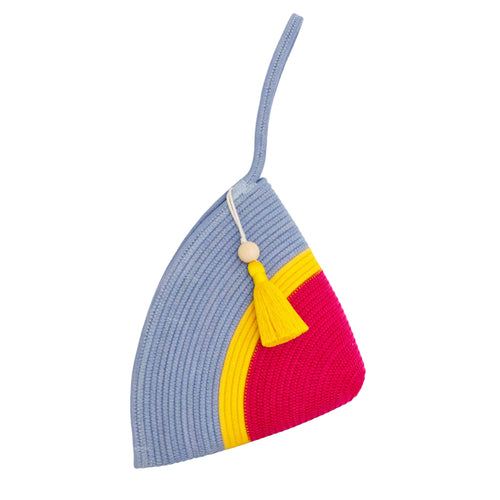 Handle Clutch -  Fuchsia & Blue-grey