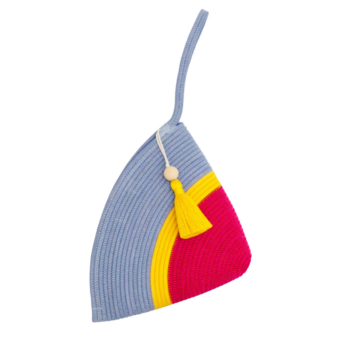 Handle Clutch -  Fuchsia & Blue-grey