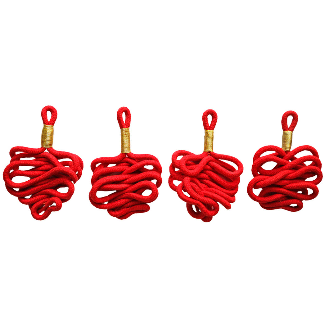 Christmas Decorations - Red & Gold Squiggles (4)