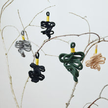 Christmas Decorations - Grey & Gold Squiggles (4)