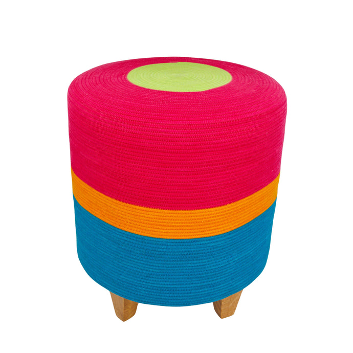 Ottoman - Fuchsia & Teal
