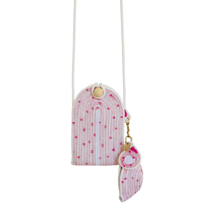 Phone Pouch Set - Stitched Fuchsia Polka Dots Re-rope™