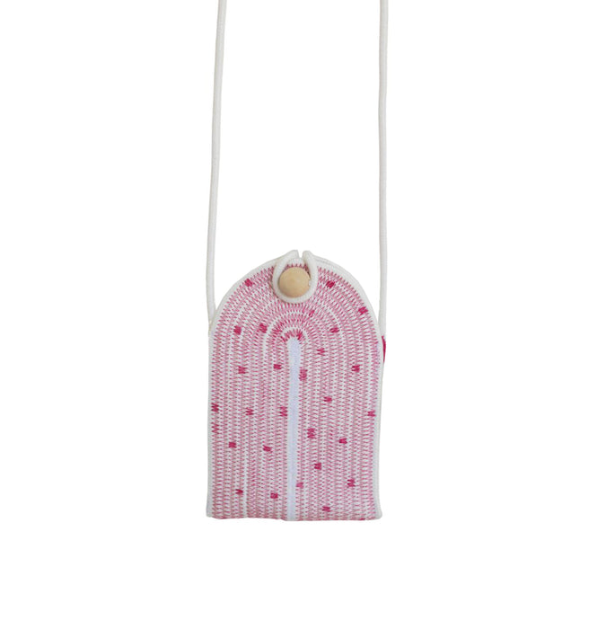 Phone pouch - Stitched Fuchsia Polka Dots Re-rope™