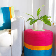Ottoman - Fuchsia & Teal