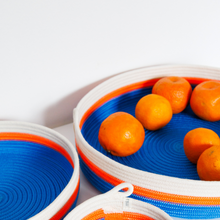 Table Basket - Ocean Blue & Neon Orange