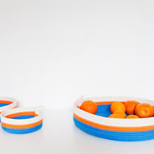 Table Basket - Ocean Blue & Neon Orange