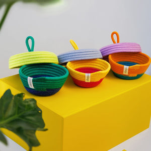 Petite Lidded Basket - Tropical