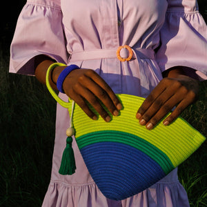 Handle Clutch - Royal Blue & Pistachio