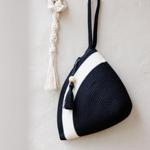 Handle Clutch Bag - Black & Ivory